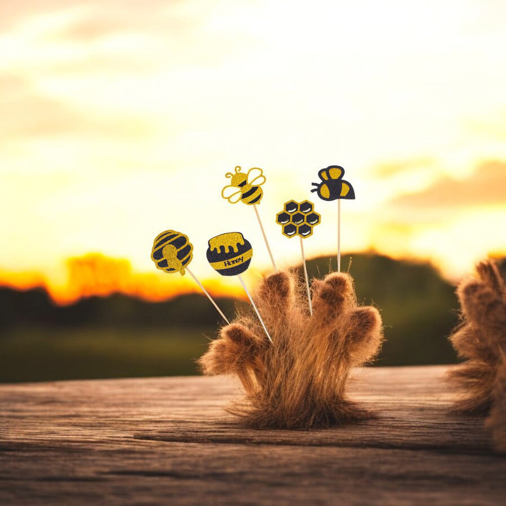 Decorațiune tort Albinuțe mix 5 modele (set 10 buc) 5.5x5.4cm 2 - craftup.ro