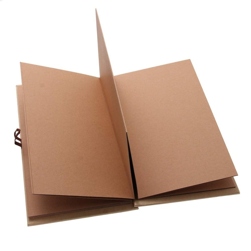 Album foto dreptunghiular pliabil cu șnur din piele - Kraft - CraftUp