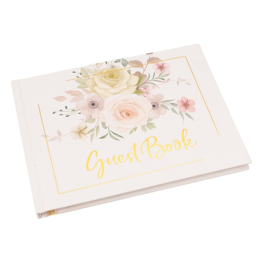 Album pentru invitați model floral - Alb - CraftUp