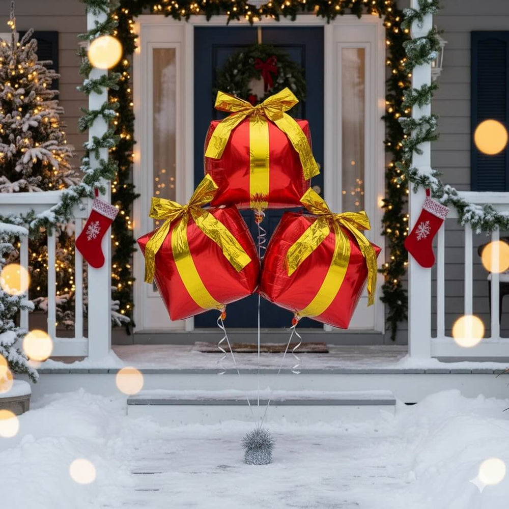 Balon folie Crăciun în formă de cadou (set 25 buc) - CraftUp