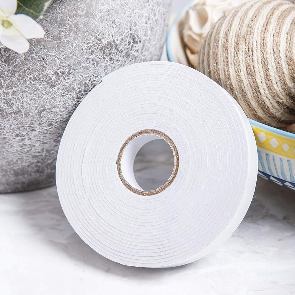 Bandă adezivă cu doua fețe - Alb (set 16 role) 1.8cm x 15m - CraftUp