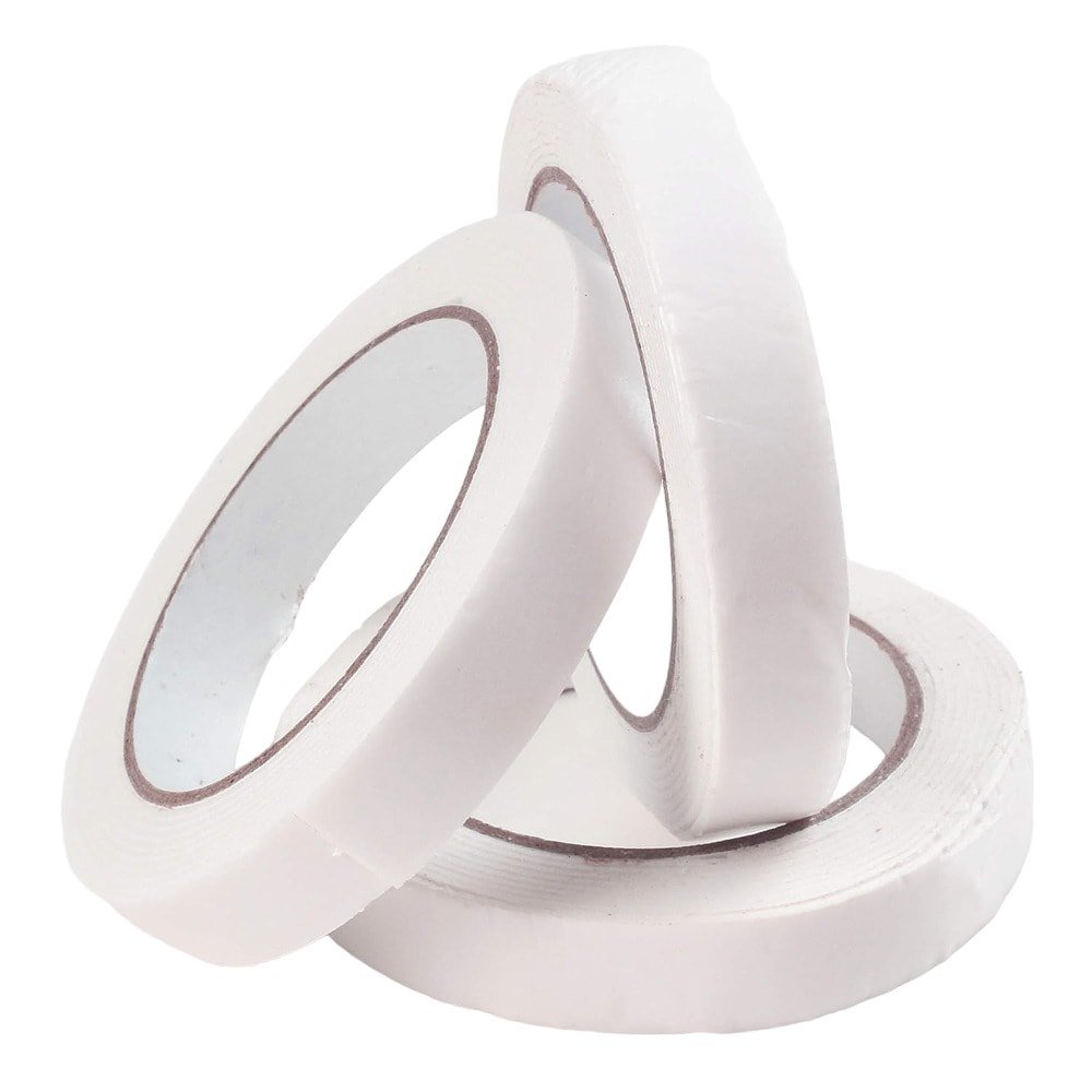 Bandă adezivă cu doua fețe - Alb (set 16 role) 1.8cm x 15m - CraftUp