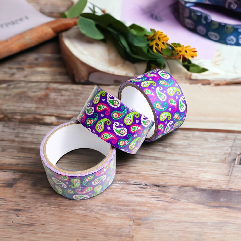 Bandă adezivă cu model - floricele colorate 4.8cm x 5m - CraftUp