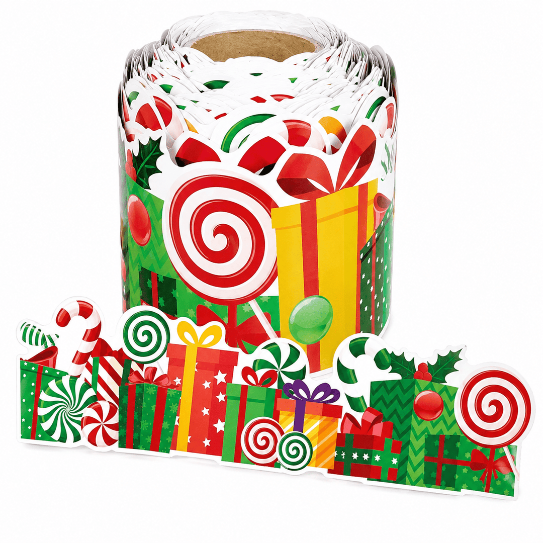 Bandă decorativă de Crăciun cu cadouri și bomboane - multicolor - CraftUp