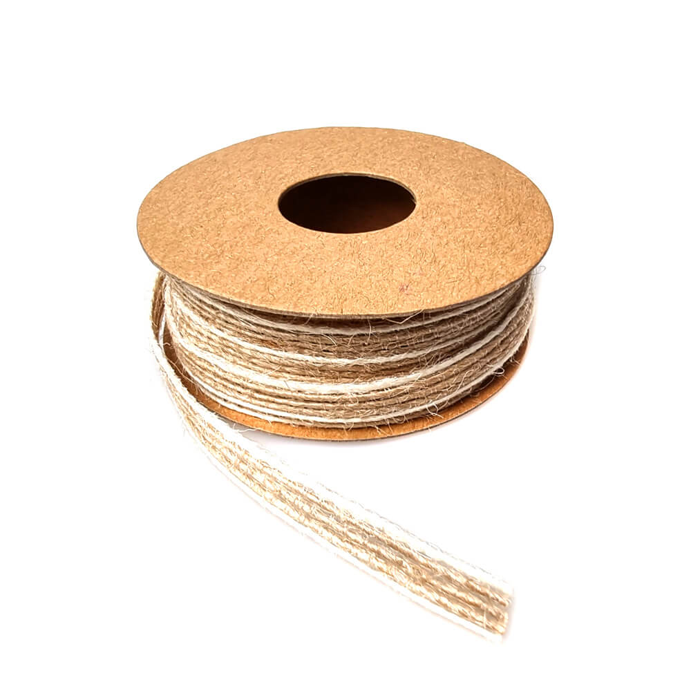 Bandă iută cu margini albe - 5mm x 5m - CraftUp