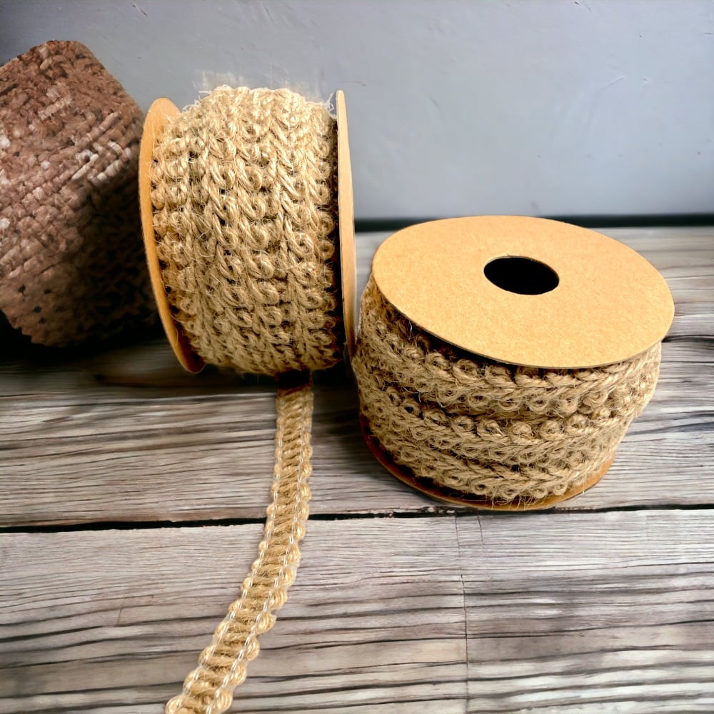 Bandă iută dublu împletită - 10mm x 5m - CraftUp