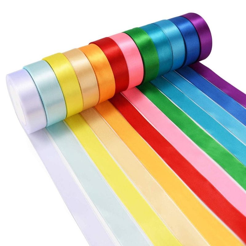 Bandă satinată lățime 1cm (set 10 role, total 229m) - CraftUp
