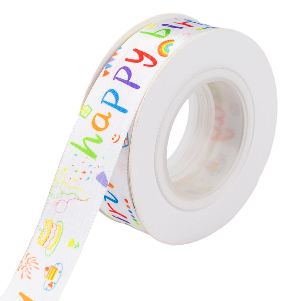 Bandă textilă cu mesaj happy birthday - CraftUp