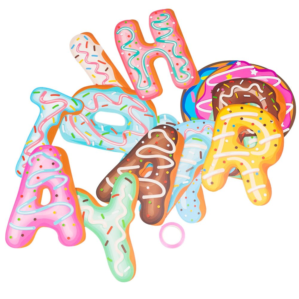 Banner aniversar din hârtie cu design gogoși - CraftUp