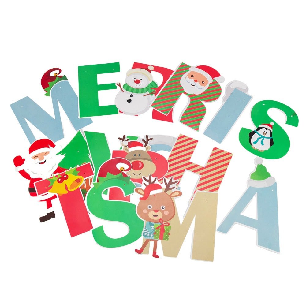 Banner Crăciun cu mesaj Merry Christmas - model 3 multicolor - CraftUp