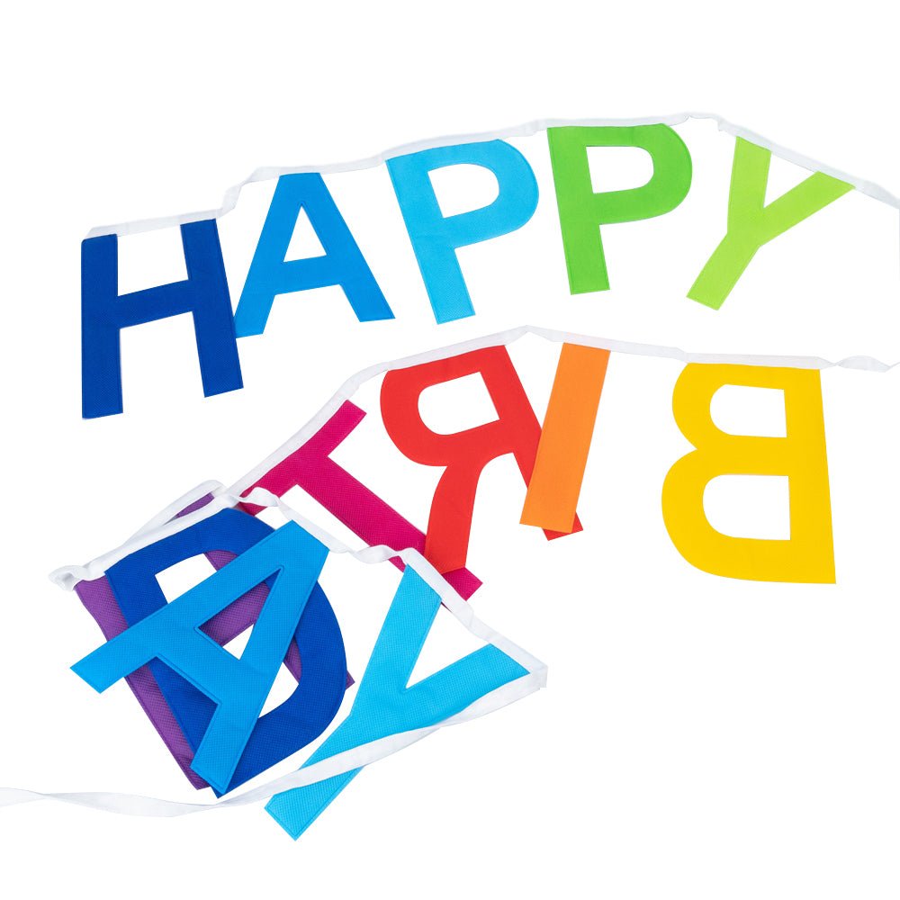 Banner textil Happy Birthday 13x18cm - multicolor - CraftUp