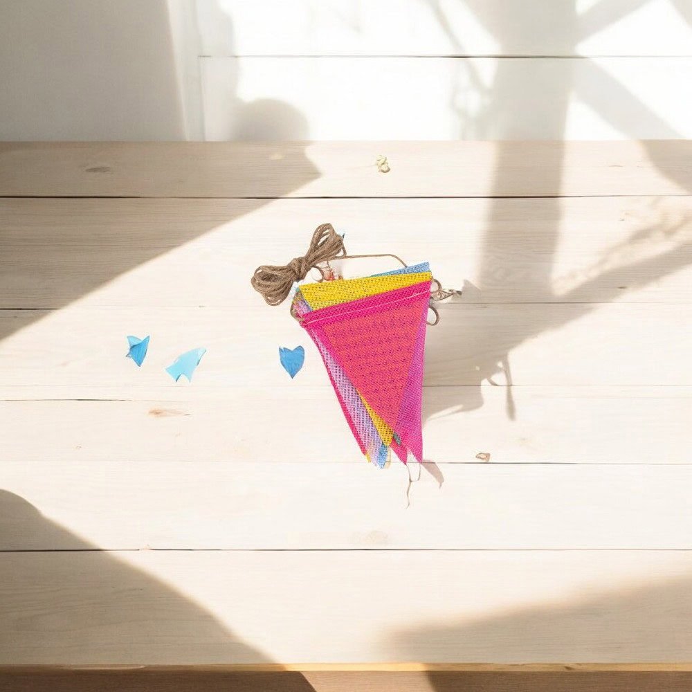 Banner triunghi textil cu sfoară - multicolor - CraftUp