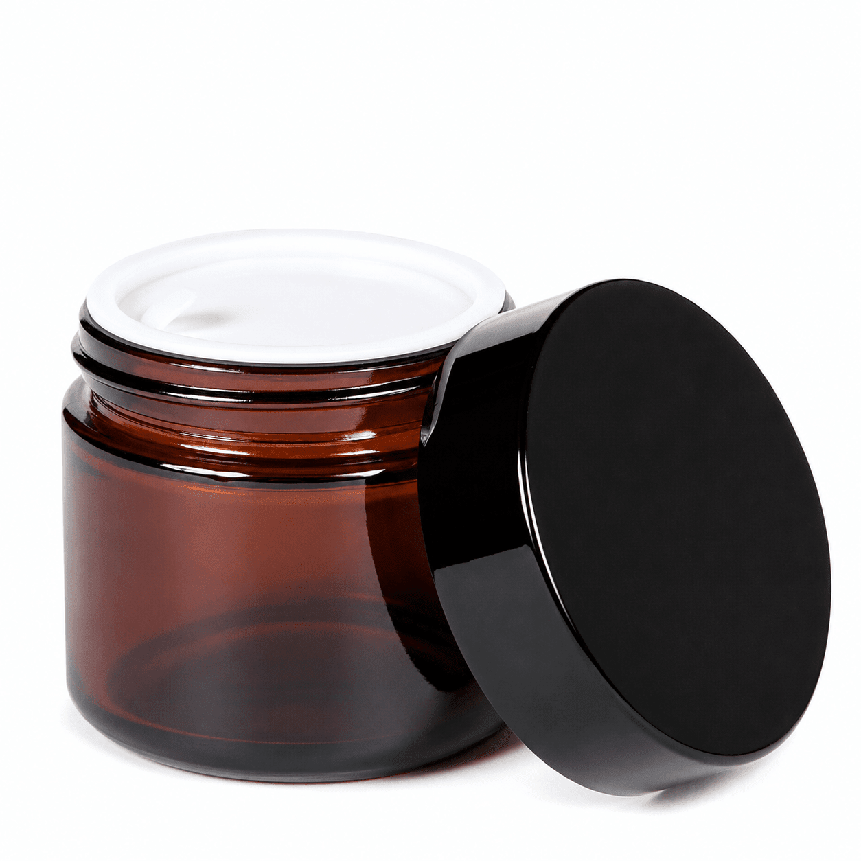 Borcan rotund ambră cu capac negru 100ml - CraftUp