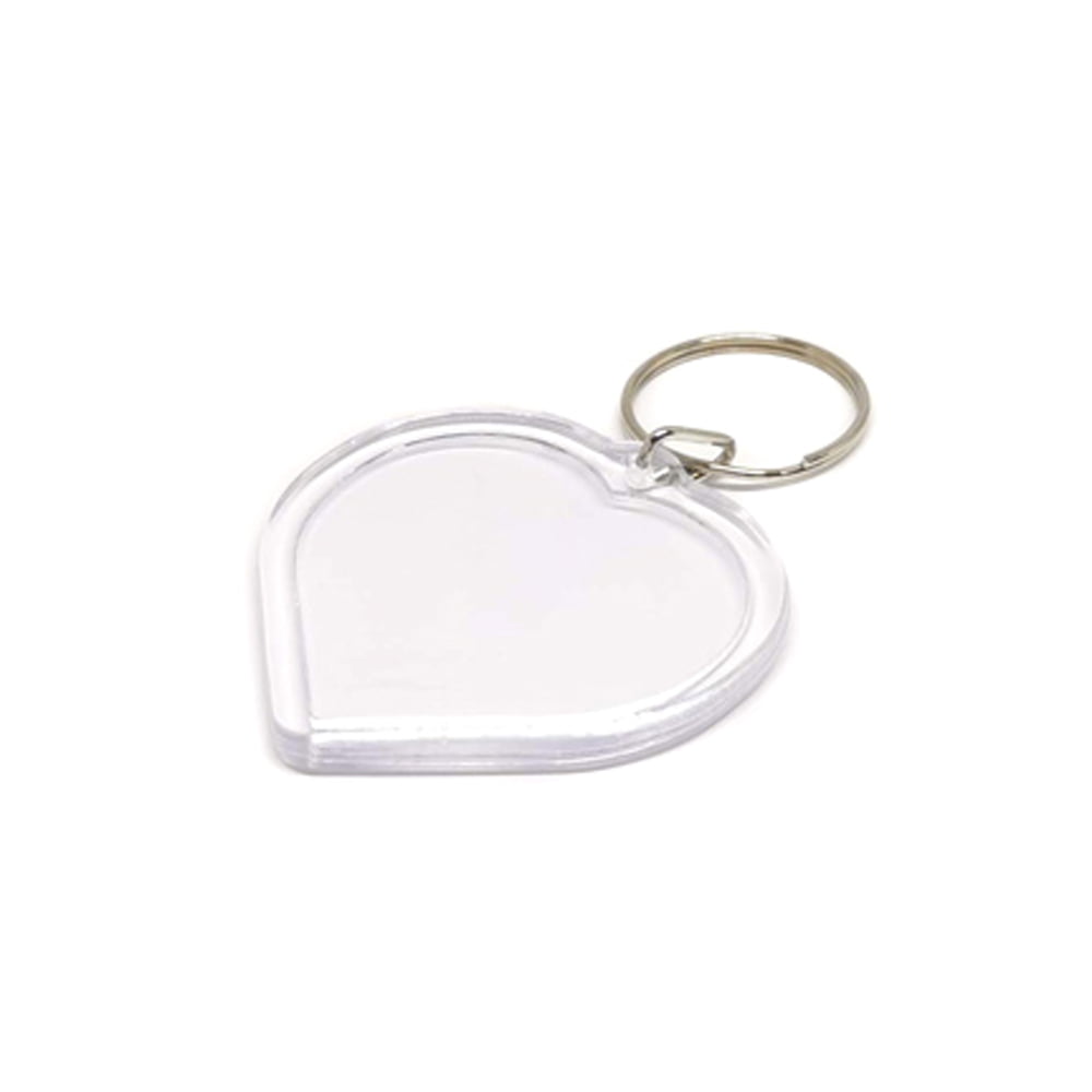 Breloc inimă transparent inserție foto 5cm - CraftUp