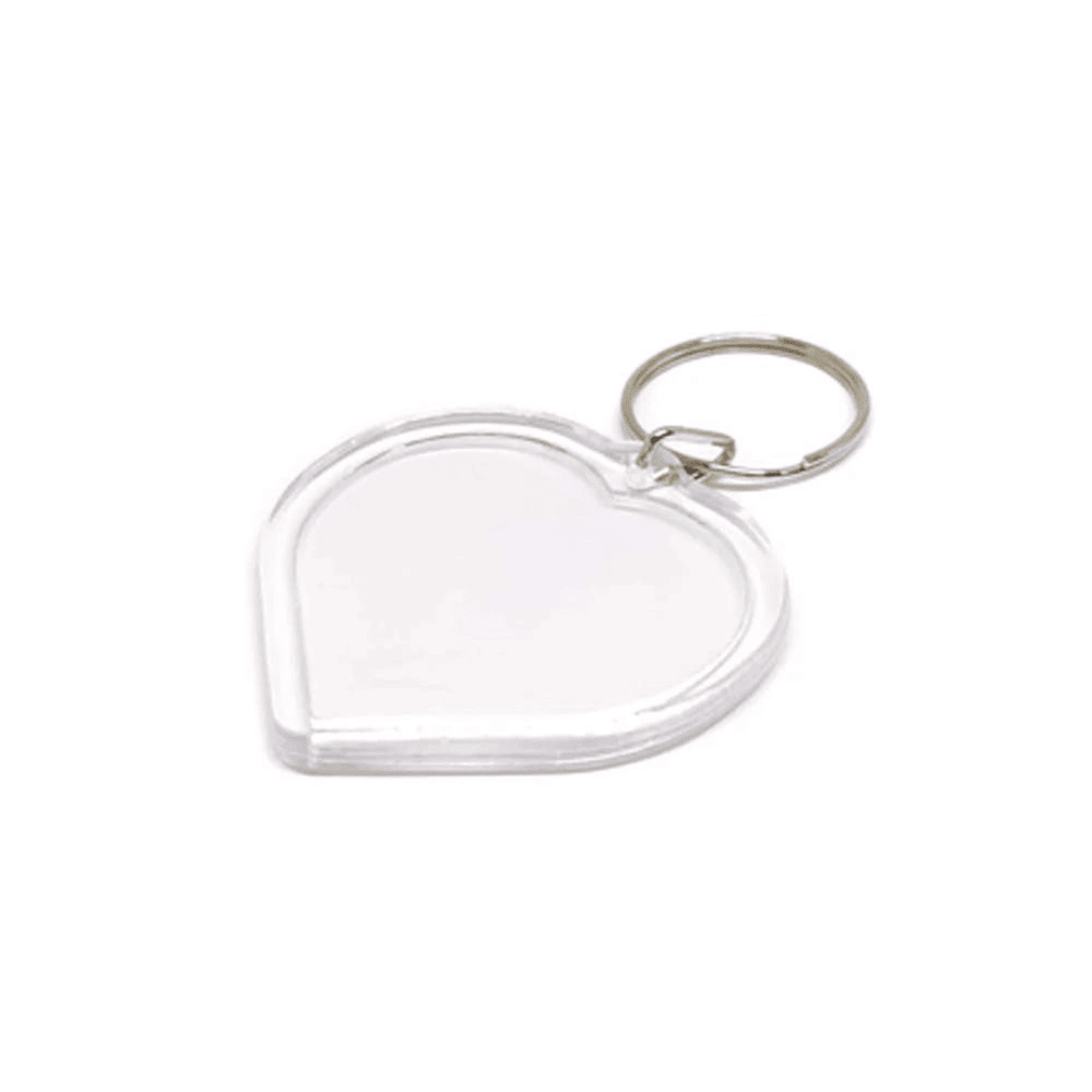 Breloc inimă transparent inserție foto 5cm - CraftUp