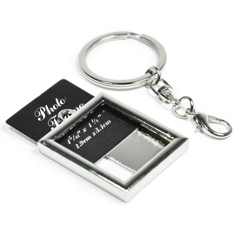 Breloc metalic inserție foto - dreptunghi - CraftUp
