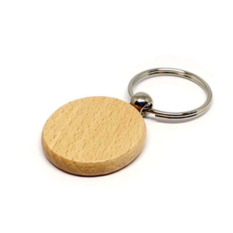 Breloc rotund din lemn (blank) 4cm - CraftUp