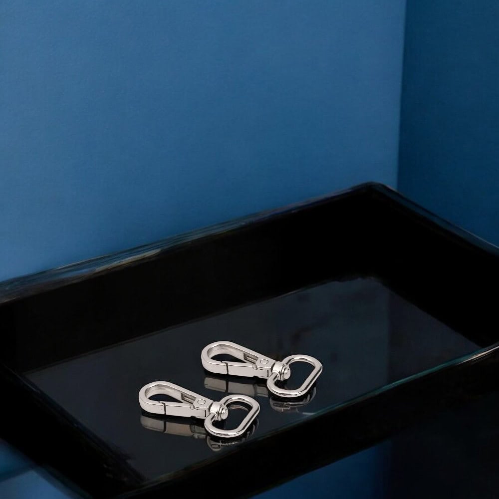 Carabină breloc cu cap rotativ - model 3 argintiu (set 100 buc) - CraftUp