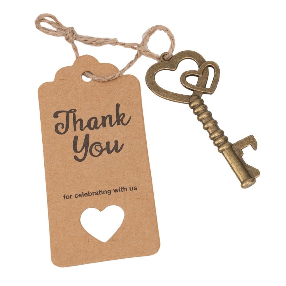 Card kraft cu cheiță desfăcător și sfoară iută (set 10 buc) - CraftUp