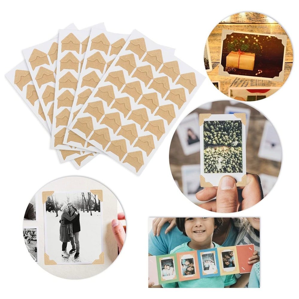 Colțare sticker pentru fotografii - kraft (set 240 buc) - CraftUp