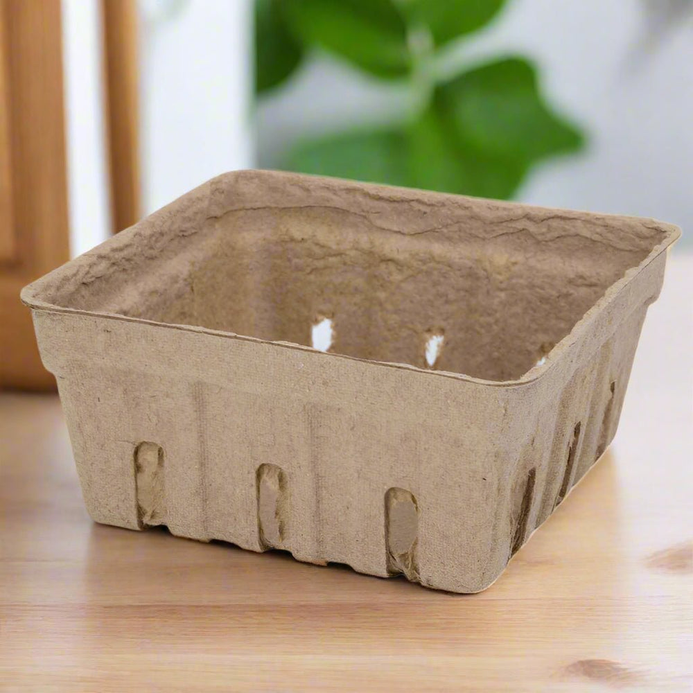 Coșuleț pătrat din hârtie - kraft (set 60 buc) - 9.5x4.5x7.5cm - CraftUp