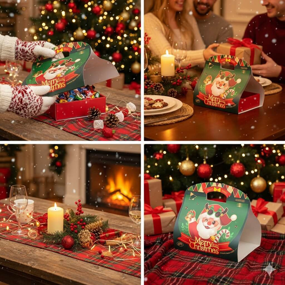 Cutie cadou Crăciun cu mâner și ambalaj exterior (set 25 buc) - CraftUp