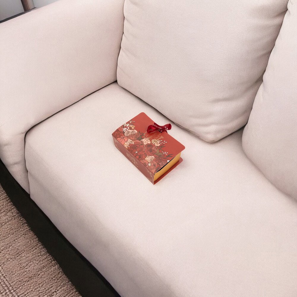 Cutie carte cu fundă satinată și design floral - roșu (set 50 buc) - CraftUp