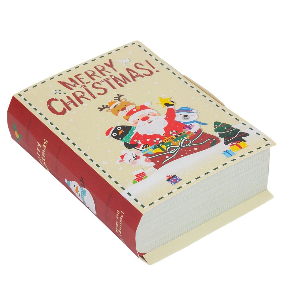 Cutie carte pliabilă de Crăciun - bej (set 5 buc) - CraftUp