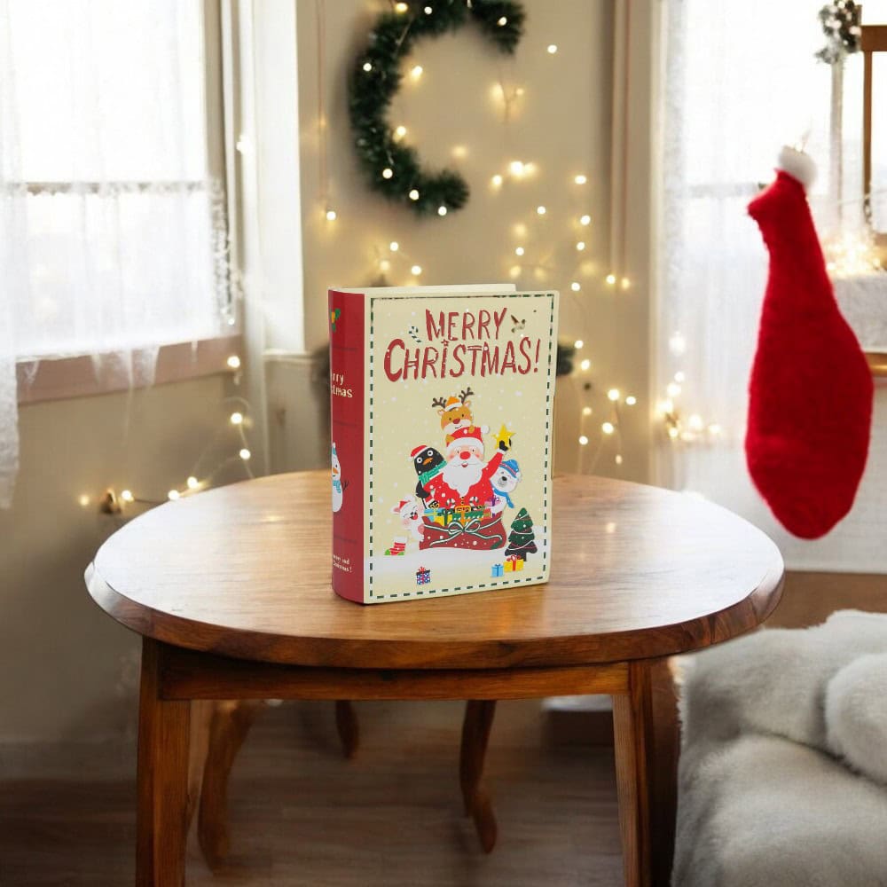 Cutie carte pliabilă de Crăciun - bej (set 5 buc) - CraftUp