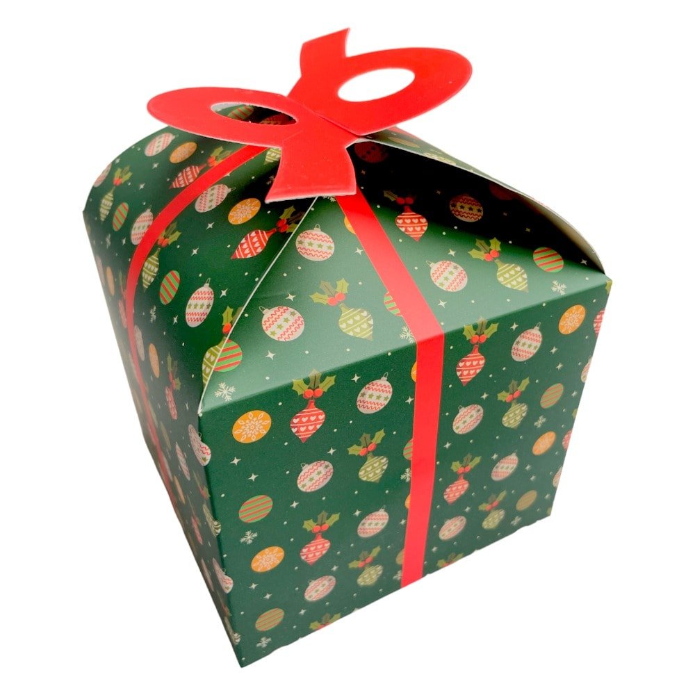 Cutie Crăciun cu mâner dublu - verde (set 12 buc) 12x12x10cm - CraftUp