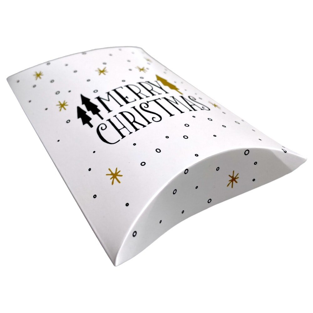 Cutie Crăciun în formă de pernă - model 7 alb (set 50 buc) 14x10x2.6cm - CraftUp