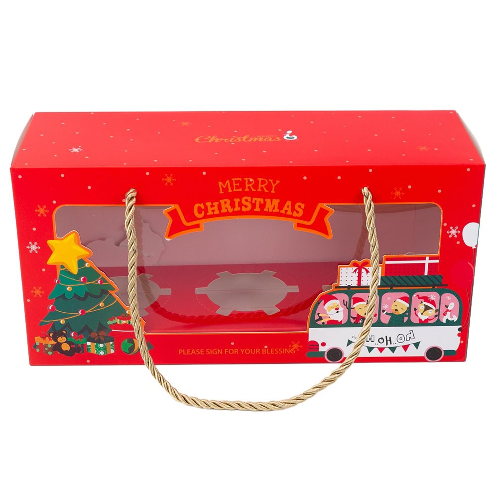 Cutie Crăciun pentru brioșe cu fereastră și mâner (set 10 buc) - CraftUp