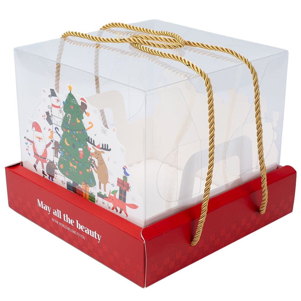 Cutie Crăciun premium cu capac transparent și decor 3D (set 10 buc) - CraftUp