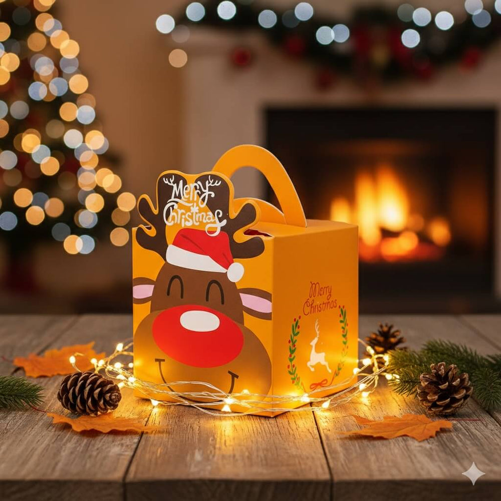 Cutie Crăciun Ren fericit - Maro (set 50 buc) - CraftUp