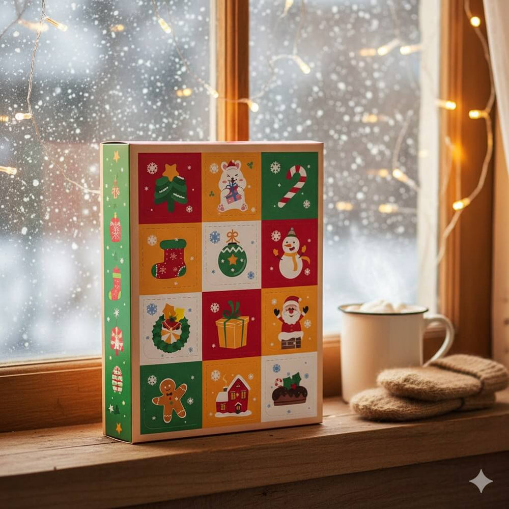 Cutie Crăciun tip calendar Advent cu 12 compartimente (set 5 buc) - CraftUp