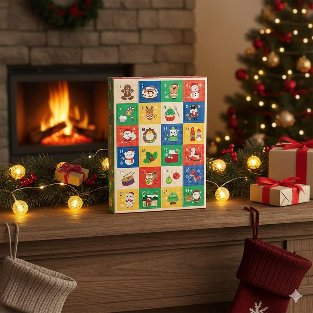 Cutie Crăciun tip calendar Advent cu 24 compartimente (set 5 buc) - CraftUp