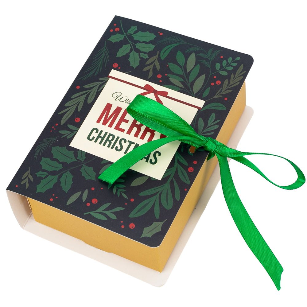 Cutie Crăciun tip carte cu mesaj și fundă - (set 25 buc) - CraftUp