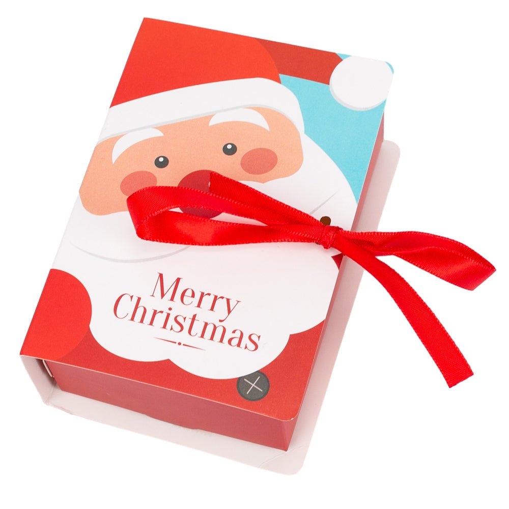 Cutie Crăciun tip carte cu Moș Crăciun și fundă (set 25 buc) - CraftUp