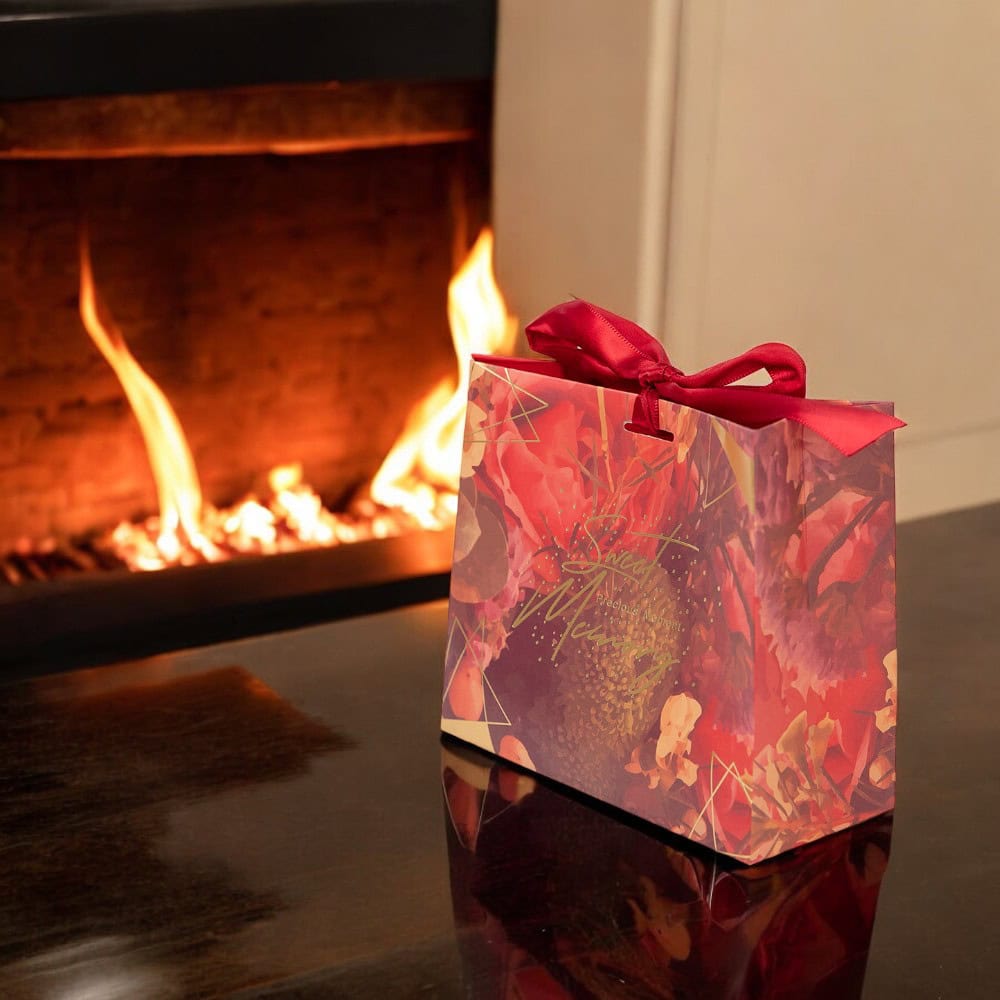 Cutie cu fundă satinată și mesaj Sweet Memory - roșu (set 50 buc) - CraftUp