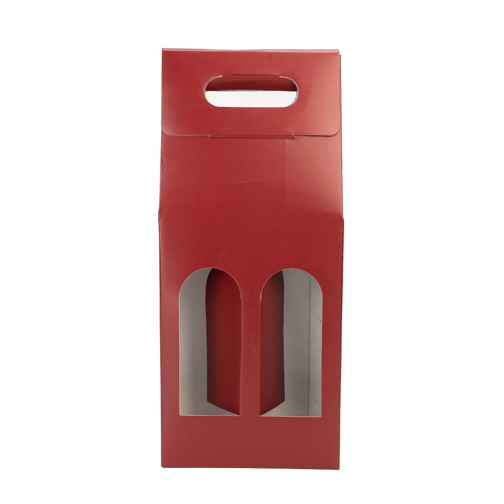 Cutie cu mâner pentru 2 sticle - vișiniu (set 10 buc) - CraftUp