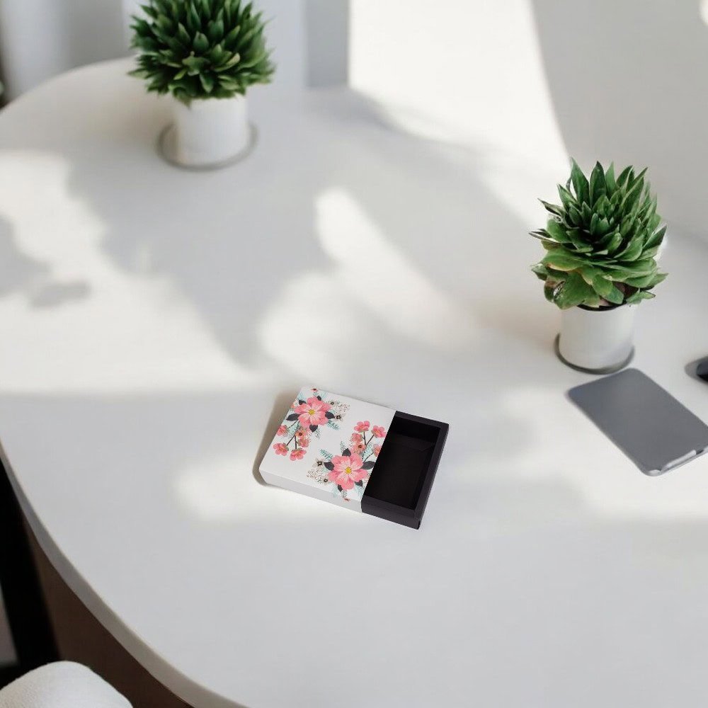 Cutie cu model floral și mesaj Merci Beaucoup (set 10 buc) - CraftUp