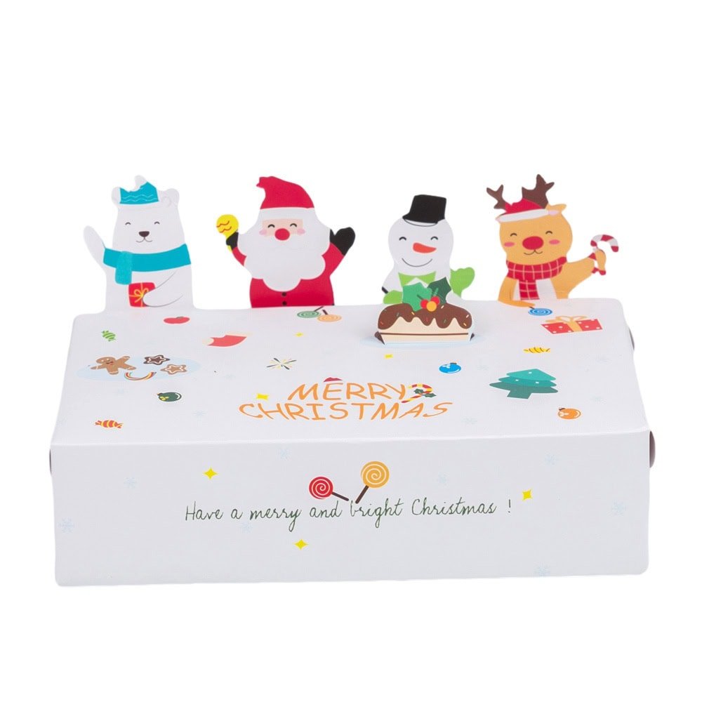 Cutie de Crăciun cu figurine 3D - alb (set 10 buc) - CraftUp