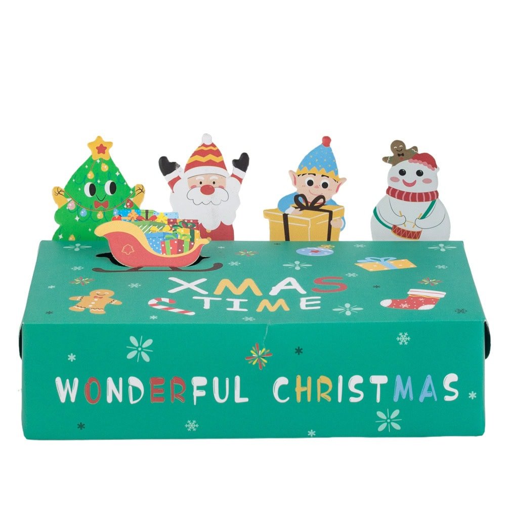 Cutie de Crăciun cu figurine 3D - verde (set 10 buc) - CraftUp