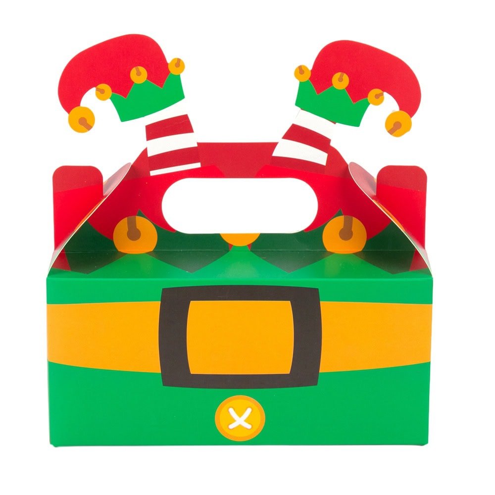 Cutie de Crăciun cu mâner model elf - verde (set 25 buc) - CraftUp