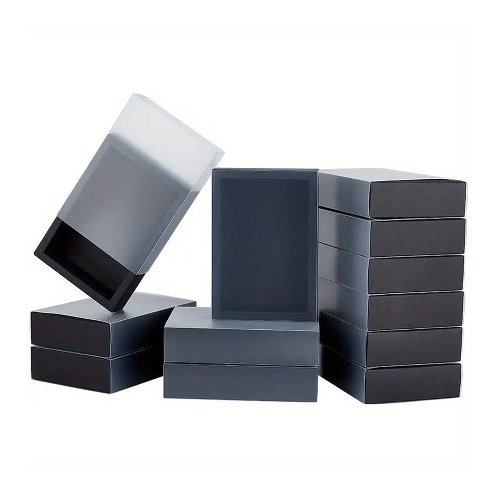 Cutie din hârtie cu fereastră mată - negru (set 50 buc) - CraftUp