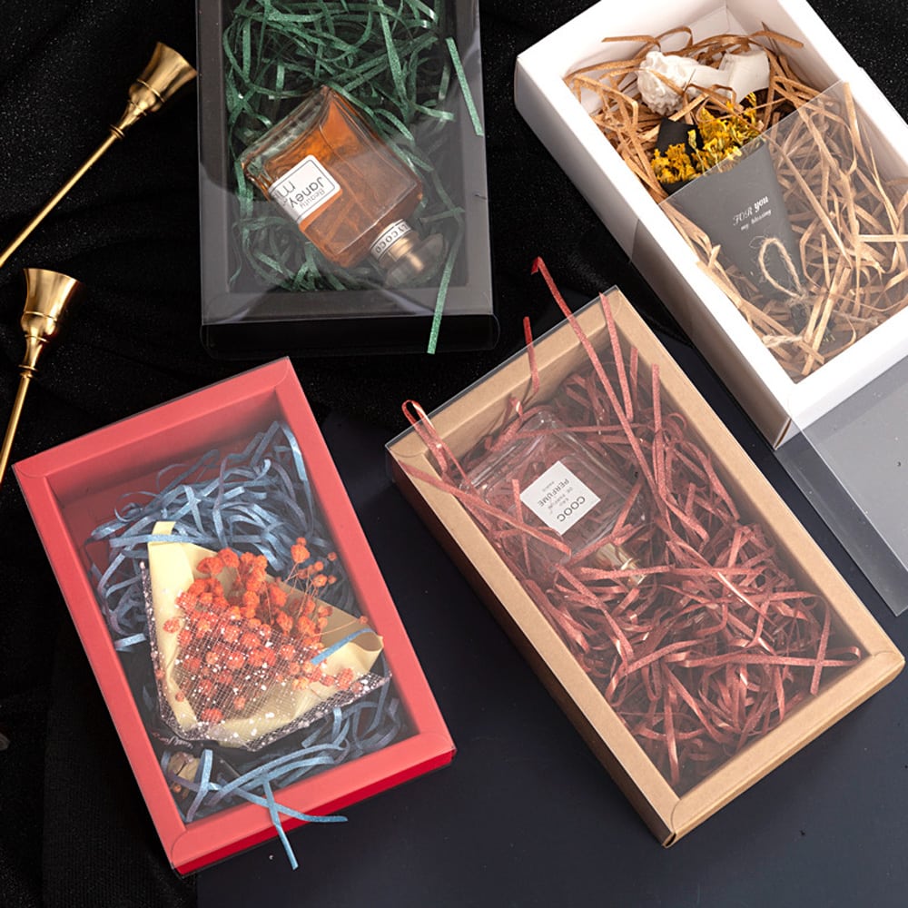 Cutie din hârtie cu fereastră - roșu (set 50 buc) - CraftUp