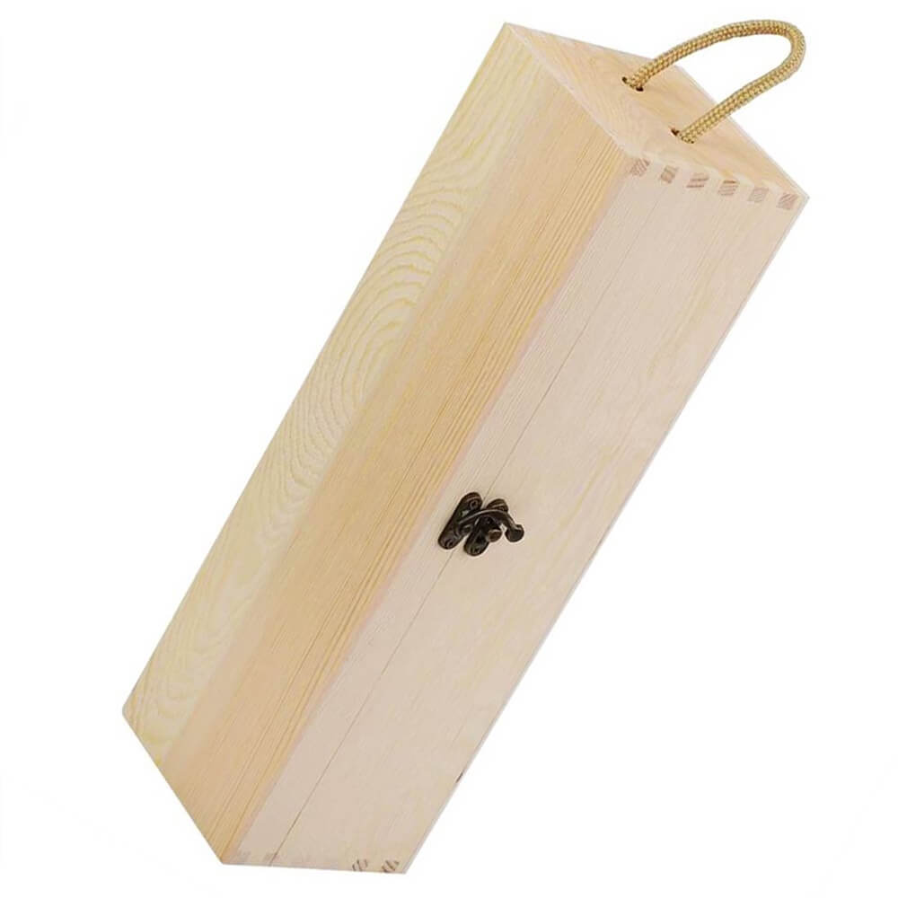 Cutie din lemn pentru sticlă de vin cu mâner - CraftUp