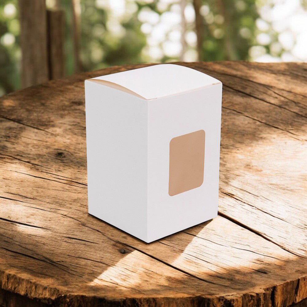 Cutie dreptunghiulară cu fereastră – alb (set 50 buc) 6x6x16cm - CraftUp