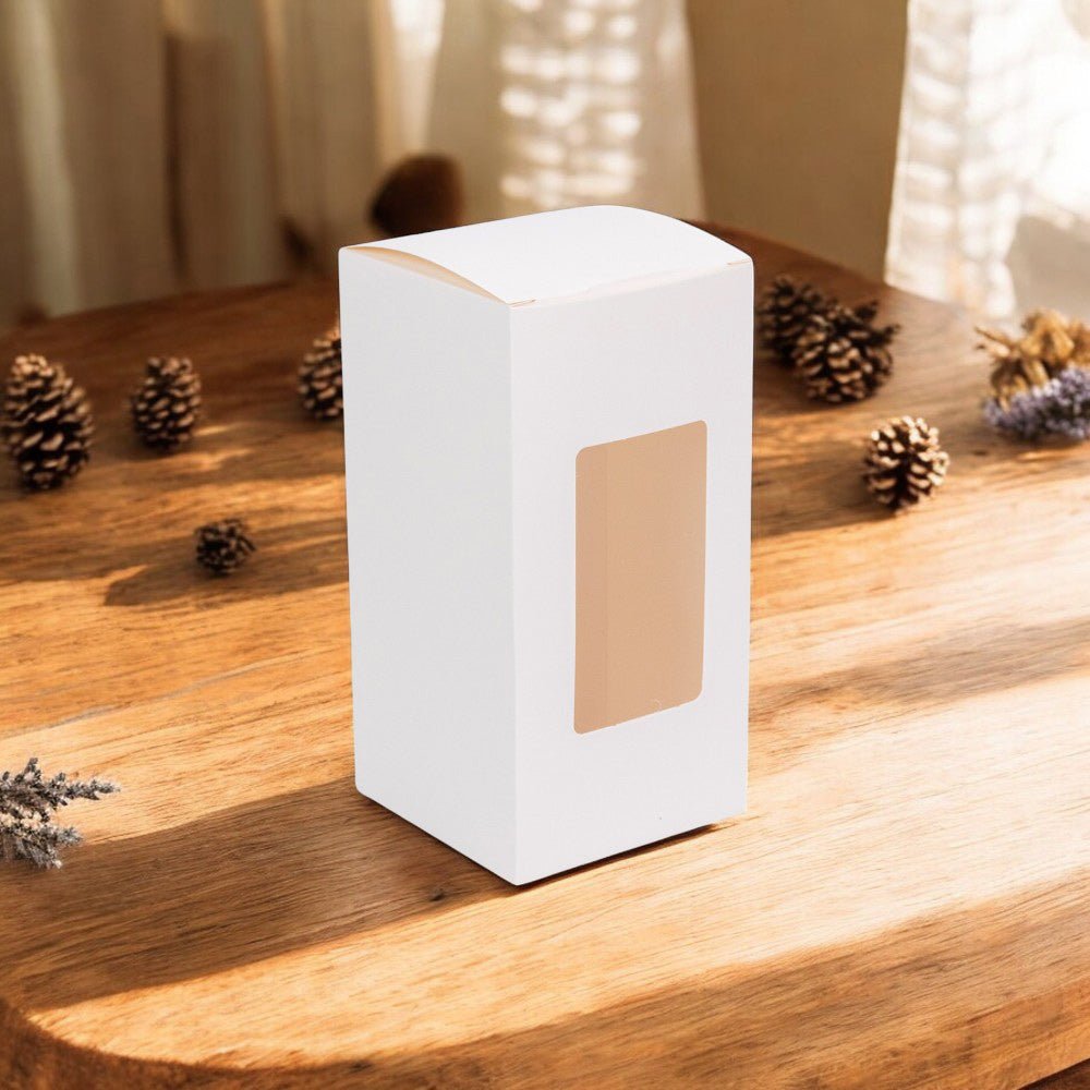 Cutie dreptunghiulară cu fereastră – alb (set 50 buc) 8x8x12cm - CraftUp