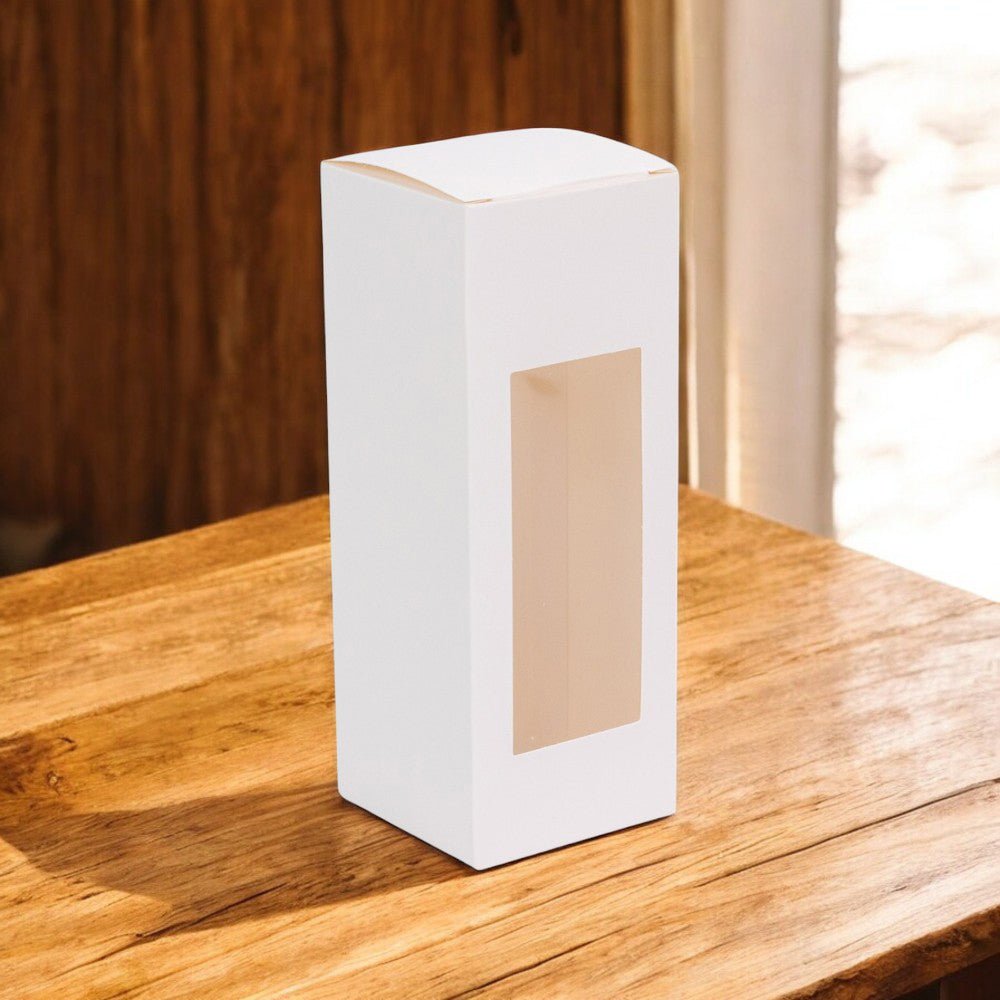 Cutie dreptunghiulară cu fereastră – alb (set 50 buc) 9x9x18cm - CraftUp